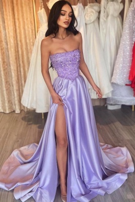 Robes de bal lilas longues avec des robes de bal à paillettes robes de soirée simples