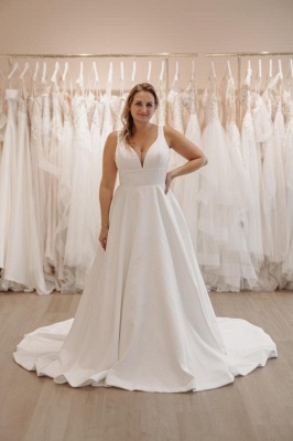 Robe de mariée élégante Une ligne de robes de mariée en satin mode nuptiale en ligne