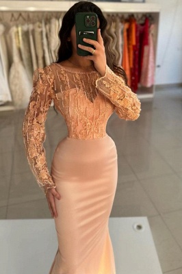 Robe de soirée longue avec dentelle | Robe de bal manches longues_5