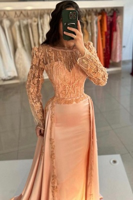 Robe de soirée longue avec dentelle | Robe de bal manches longues_3