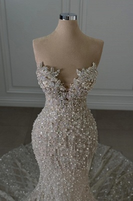 Belles robes de soirée robes de bal blanches paillettes longues_2