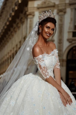 Belles robes de mariée avec manches robe de mariée princesse dentelle