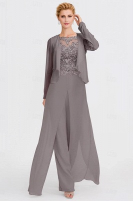 Tailleur-pantalon pour mère de la mariée avec veste Tailleur-pantalon formel long