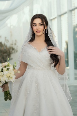 Belles robes de mariée Robes de mariée trapèze avec dentelle_6