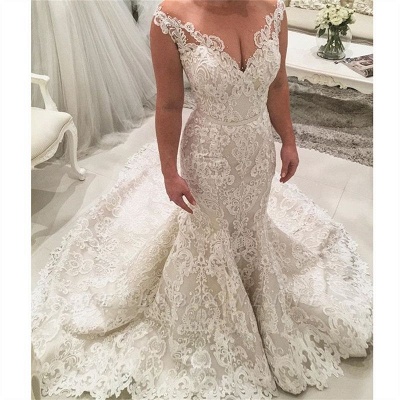 Robe de mariée sirène décolleté V | Robes de mariée avec dentelle_2