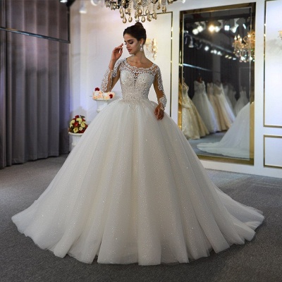 Robes de mariée extravagantes avec manches | Robes de mariée fantaisie princesses_3