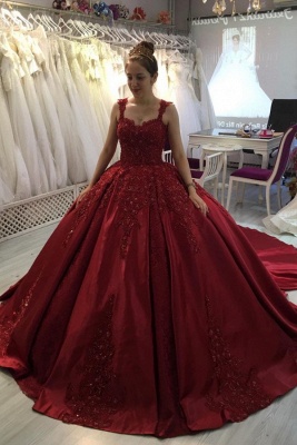 Robes de Soirée Princesse Vin Rouge | Robes de bal en dentelle_1