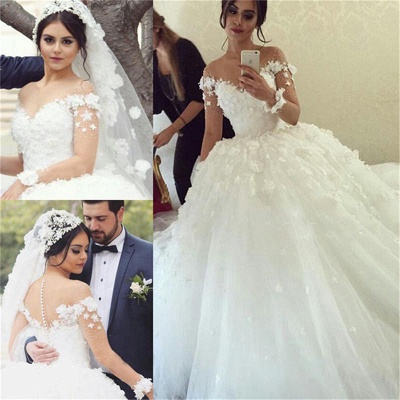 Robes de mariée princesse 2023 avec Appliques fleuries chic_2