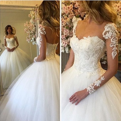 Forme Marquise alayage/Pinceau train Col en cœur Robes de mariée 2021 avec Dentelle_2