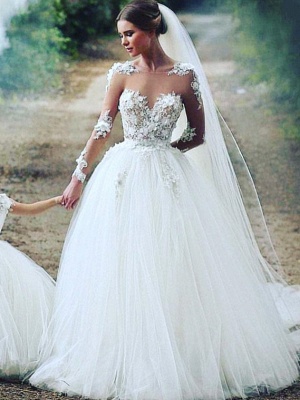 Robe de mariée princesse avec appliques | robe de mariée élégante_1