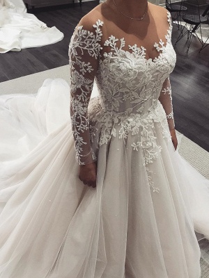 Robe de mariée princesse tulle chic avec appliques | Robe de mariage princesse longue élégante_1