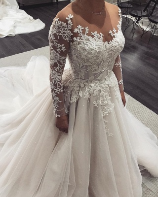 Robe de mariée princesse tulle chic avec appliques | Robe de mariage princesse longue élégante_2