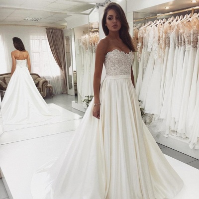 Robe de mariée princesse dentelle chic | Robe de mariage princesse sans bretelles_3