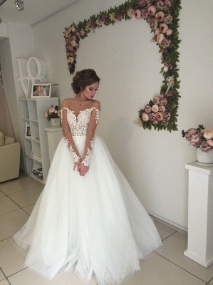 Robe de mariée princesse tulle chic avec dentelle | Robe de mariage princesse épaules nues_3