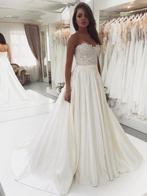 Robe de mariée princesse dentelle chic | Robe de mariage princesse sans bretelles_1