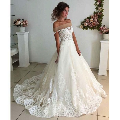 Robe de mariée princesse en tulle avec dentelle longue | robe de mariage élégante_3