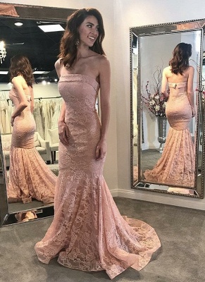 Robe de soirée sirène dentelle épaules nues | Robe de cérémonie trompette longue chic_2